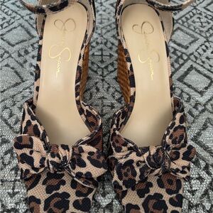 Jessica Simpson Leopard Print Wedges